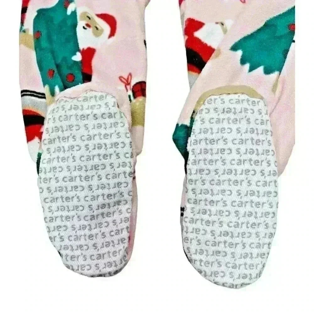 Carter's Girl's Pink Footed Christmas Pajama's SIZE-2T/24 MONTHS